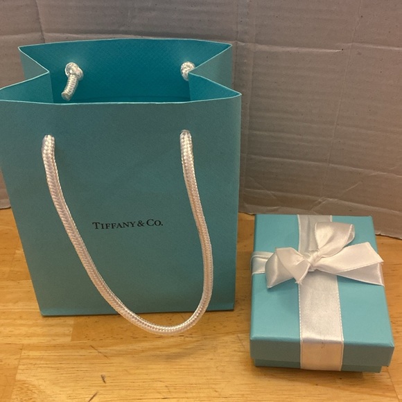 Tiffany & Co. Accessories - Empty small Tiffany shopping bag & box with ribbon. Bag 6x5x3 Box 3.75 x 3 x 1.5
